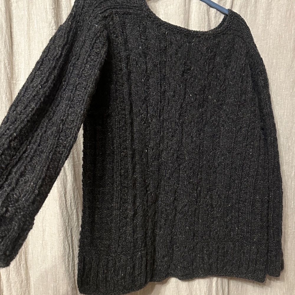 Cozy Handmade Irish Wool Cable Knit Sweater